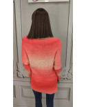 Neonowy róż kremowy sweter kobiecy (5)