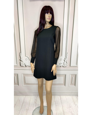 Czarna sukienka trapez (4)