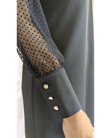 Czarna sukienka trapez (2)