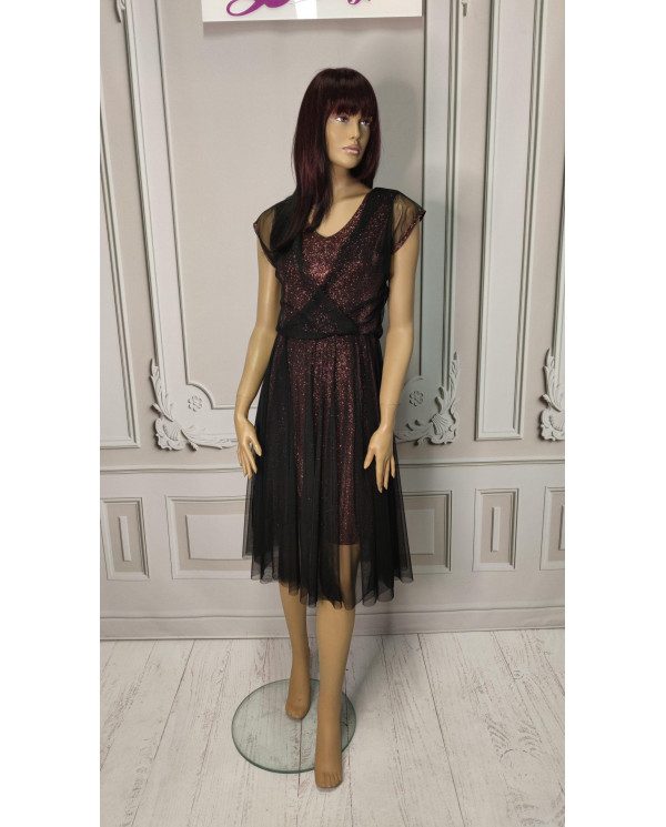 Miedziana sukienka cekiny