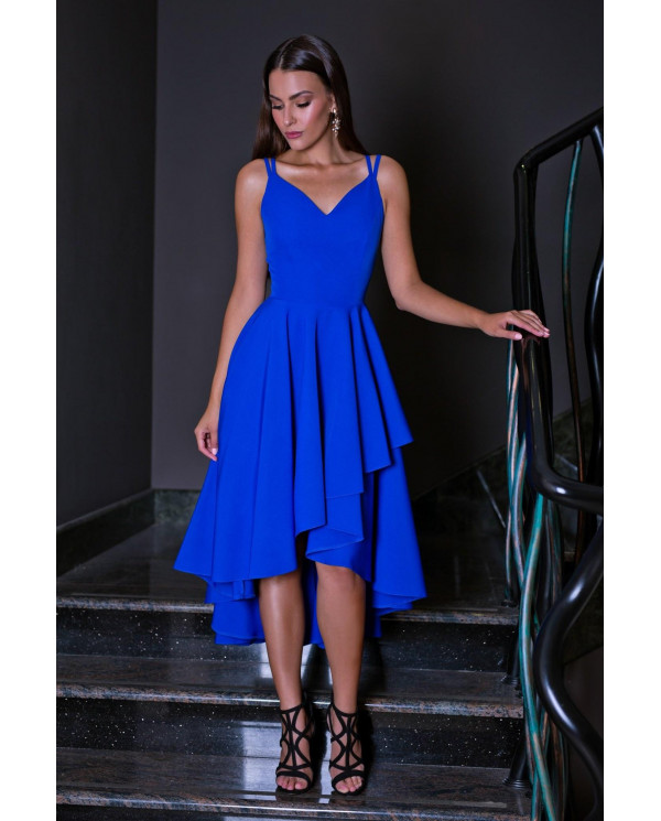 Asymetryczna sukienka wizytowa na ramiączkach (2)