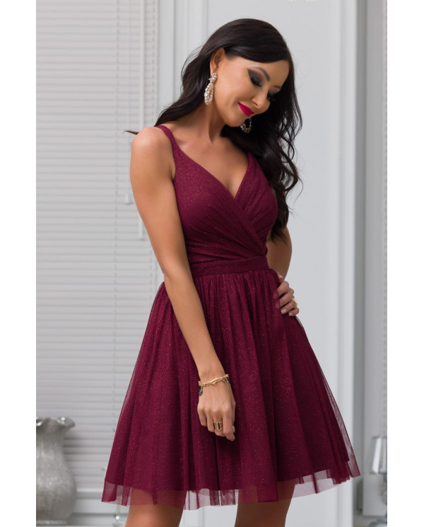 Bordowa sukienka wieczorowa (2)