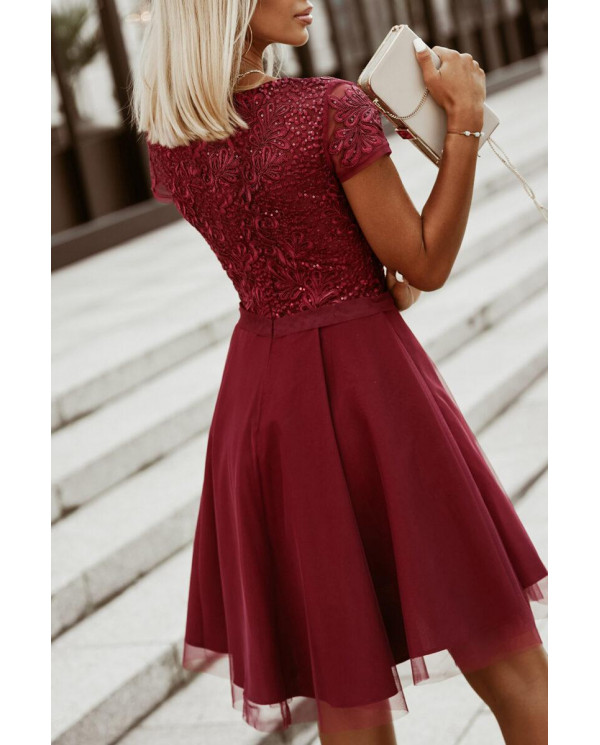 Bicotone sukienka bordowa (3)